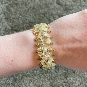 Citrine Crystal Bracelet with Beaded Accent